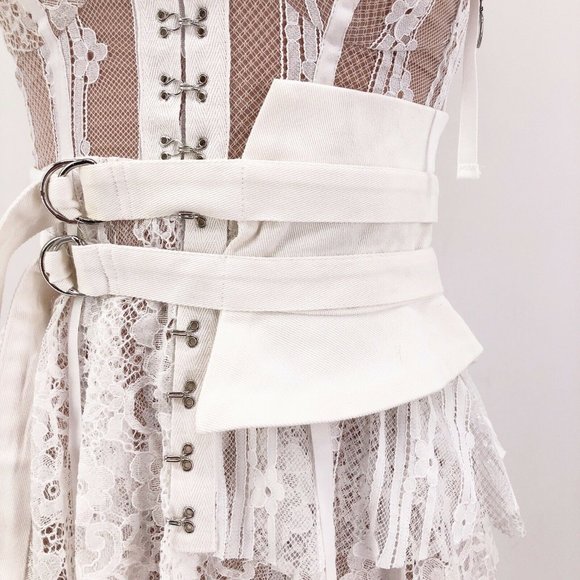 For Love & Lemons Claudette Dress Lace Corset Belt - Picture 5 of 9